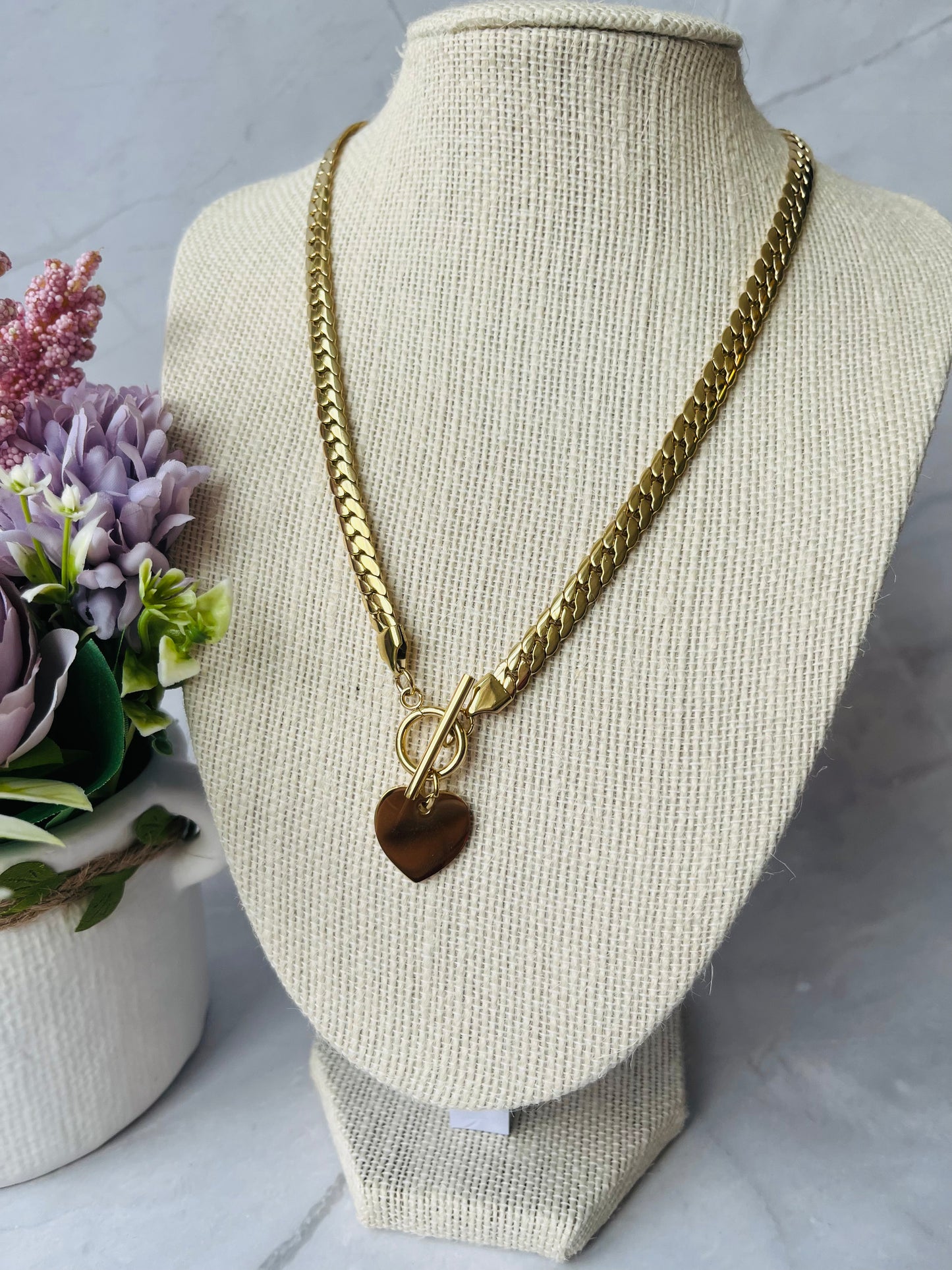 Collar Cheryl-Charms Corazon-Dorado