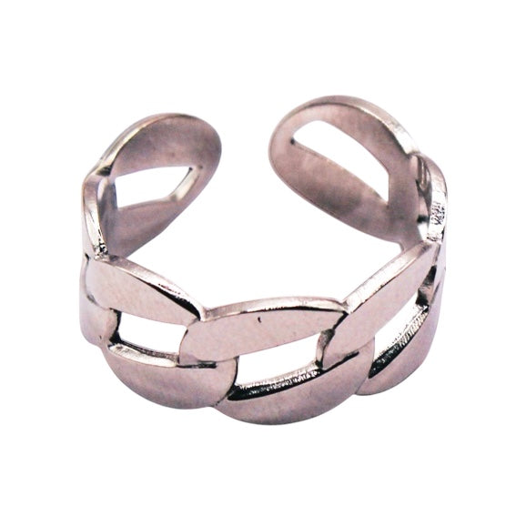 Sortija Elena Ajustable Diseño Cuadrado-Dorada-Plateada