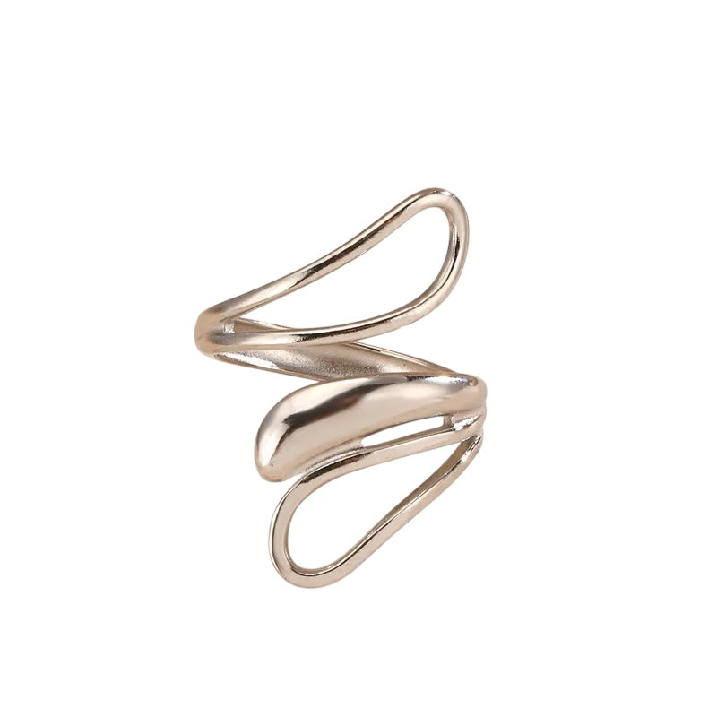 Sortija Raizel Ajustable Estilo Glamour Hip Hop-Dorada-Plateada