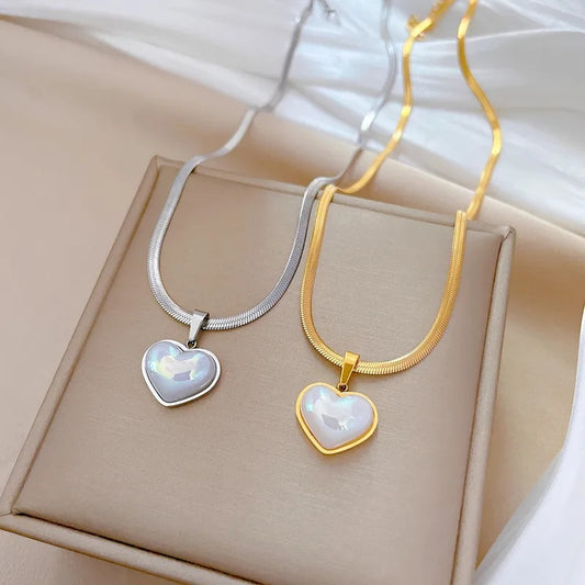 Collar Vera Diseño Corazón-Dorado-Plateado