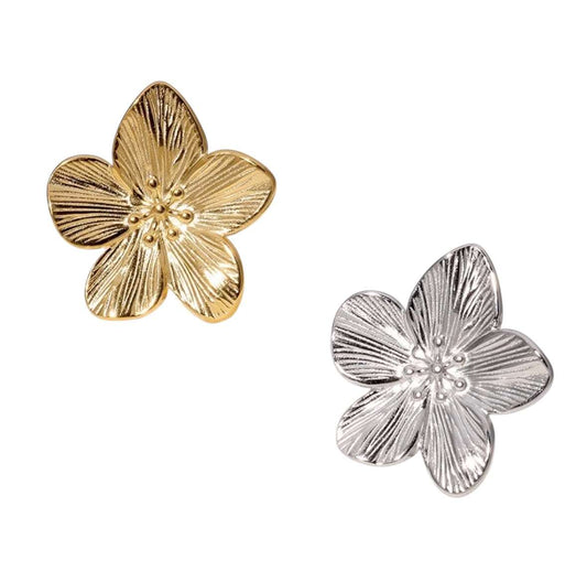Sortija Gaia Ajustable Flor-Dorada-Plateada