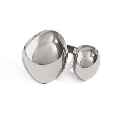 Sortija Gaia Ajustable Estilo Frances Geometrico-Dorada-Plateada