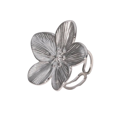 Sortija Gaia Ajustable Flor-Dorada-Plateada