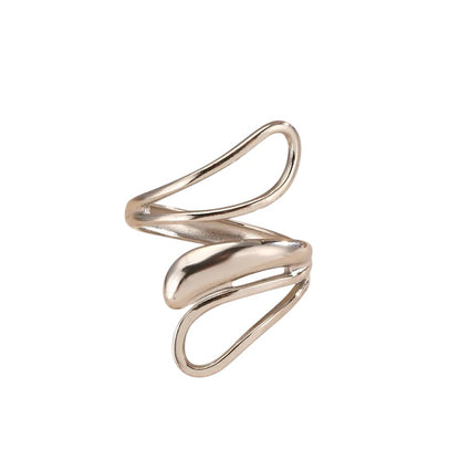 Sortija Raizel Ajustable Estilo Glamour Hip Hop-Dorada-Plateada