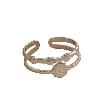 Sortija Saril Ajustable con Esfera de Timon -Dorada-Plateada