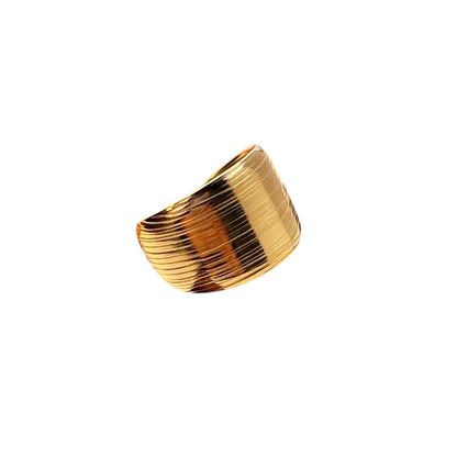Sortija Tai Ajustable Banda Ancha-Dorada-Plateada